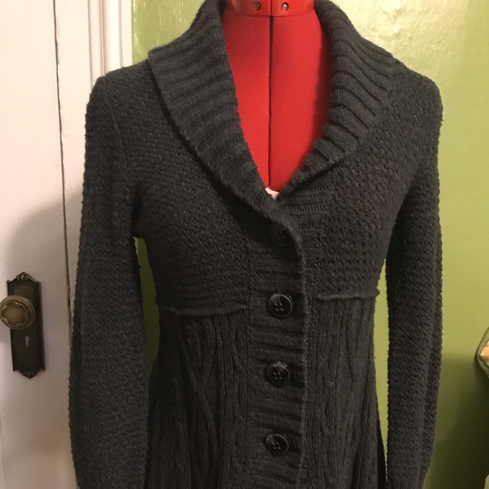 Heavy knit, button up sweater